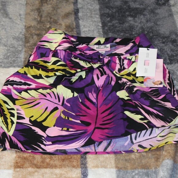 Women's Botanical Mini Skirt - Future Collective™ with Alani Noelle Black/Purple - Picture 5 of 9